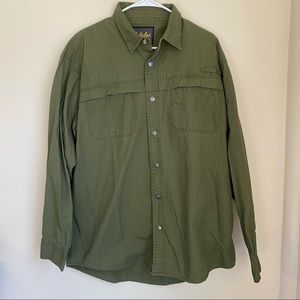 Cabela’s ripstop roughneck green snap front shirt jacket shacket tall large